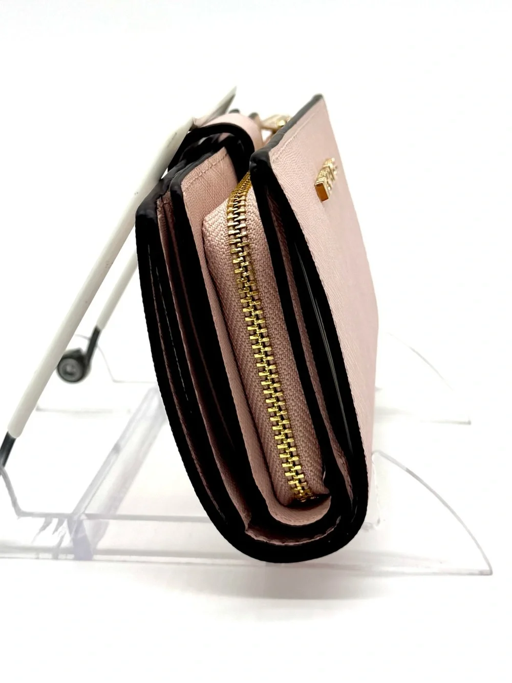 Michael Kors Bifold Zip Chain Wallet Powder Blush